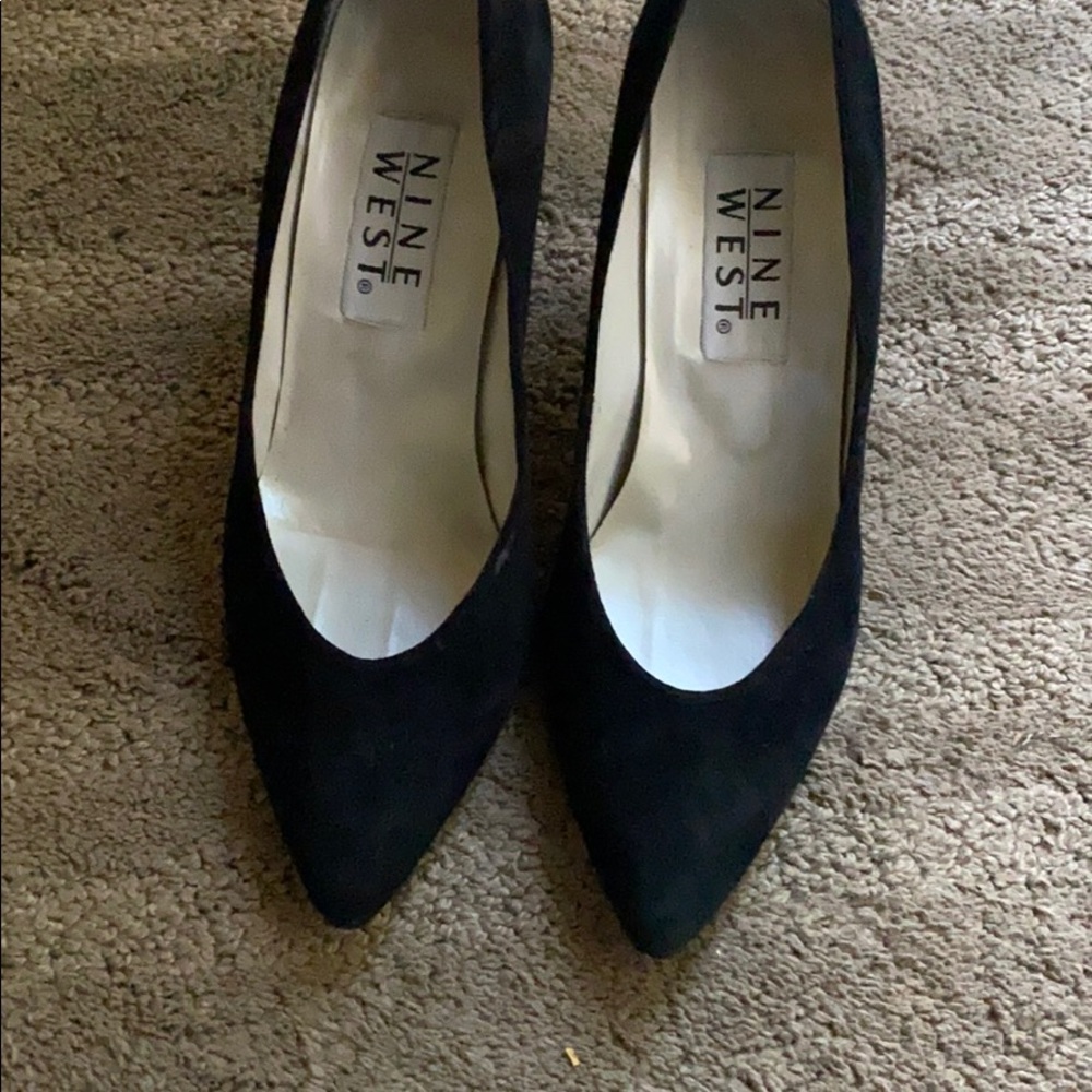 Nine West suede and leather black pumps - Picture 3 of 5